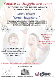 ITAKO e Gioc - Cena Insieme @ Salone Parrocchia San Giulio D'Orta | Torino | Piemonte | Italia